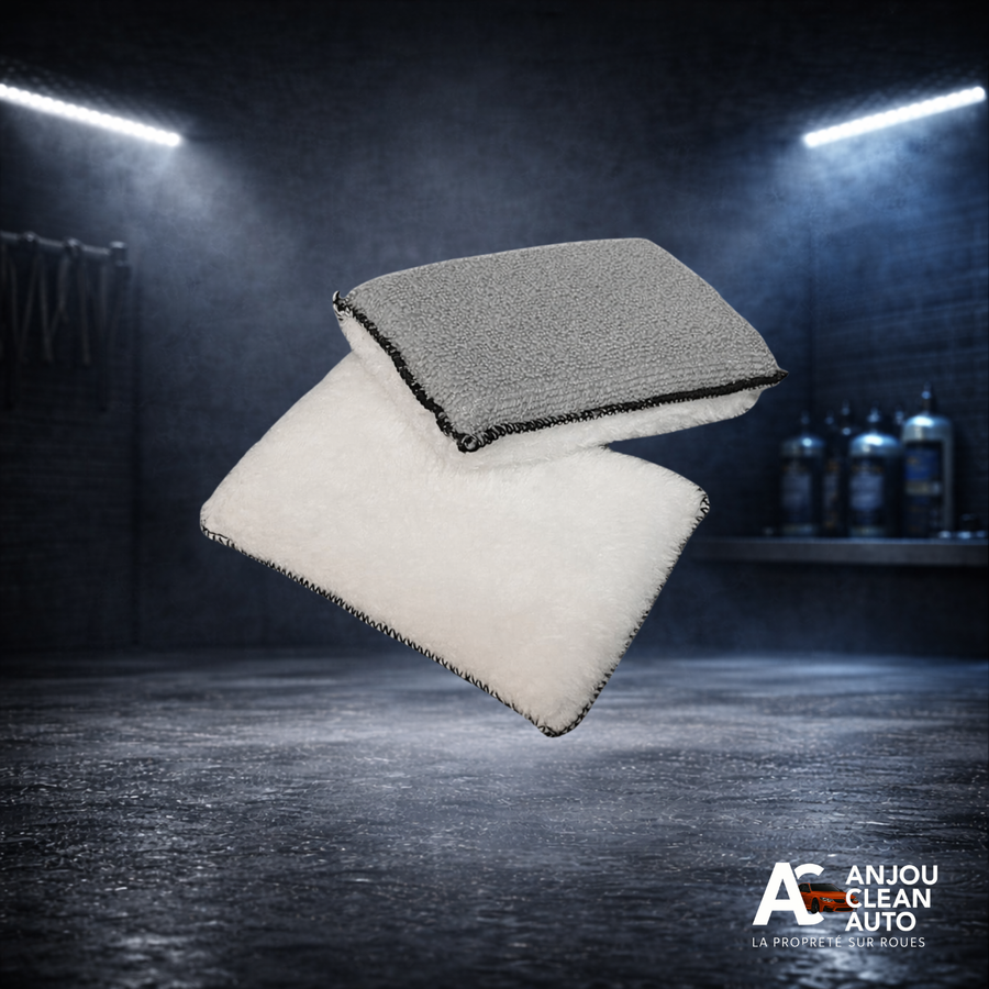 Éponge Microfibre Double Face – Finition Pro, Nettoyage Précis